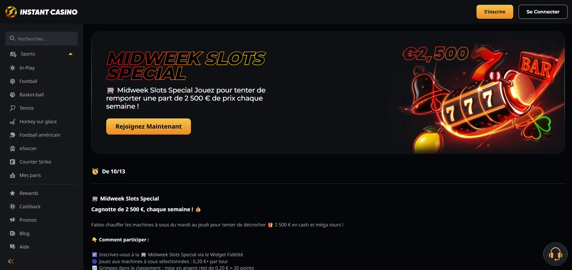Instant Casino casino en ligne bonus sans dépôt